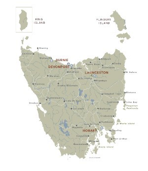 Tasmania Map greyscale